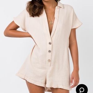 Princess Polly Vixen Cream Playsuit Romper